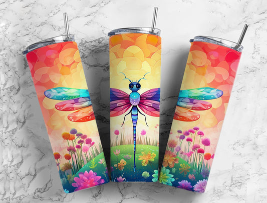 Dragonfly 20oz Sublimation Tumbler Designs, Water Color Paint 9.2 x 8.3”  Tumbler Png, Digital Download