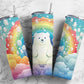 Polar Bear 20oz Sublimation Tumbler Designs, Rainbow Clouds 9.2 x 8.3”  Tumbler Png, Digital Download