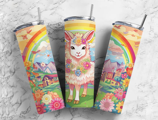 Pinky Llama 20oz Sublimation Tumbler Designs, Llama City 9.2 x 8.3”  Tumbler Png, Digital Download