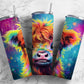 Colorful Highland Cow 20oz Sublimation Tumbler Designs, Cute Animals  9.2 x 8.3”  Tumbler Png, Digital Download