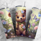 Purple Butterfly Bear 20oz Sublimation Tumbler Designs, Cute Baby Bear 9.2 x 8.3”  Tumbler Png, Digital Download