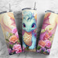 Pink Flower Dragon 20oz Sublimation Tumbler Designs, Cute Baby Dragon 9.2 x 8.3”  Tumbler Png, Digital Download