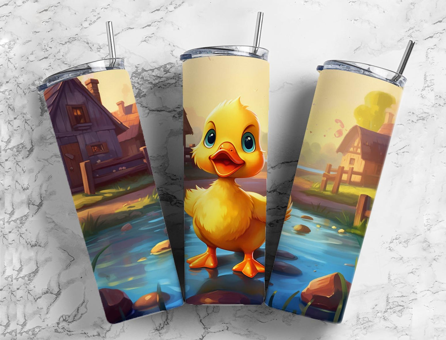 Sunset Duck 20oz Sublimation Tumbler Designs, Farm Duck 9.2 x 8.3”  Tumbler Png, Digital Download