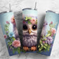 Colorful Flower Owl 20oz Sublimation Tumbler Designs, Cute Owl 9.2 x 8.3”  Tumbler Png, Digital Download