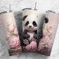 Pink Floral Flower Panda 20oz Sublimation Tumbler Designs, Cute Baby Panda 9.2 x 8.3”  Tumbler Png, Digital Download