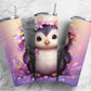 Purpler Flower Penguin 20oz Sublimation Tumbler Designs, Cute Baby Penguin 9.2 x 8.3”  Tumbler Png, Digital Download