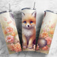 Pink Flower Fox 20oz Sublimation Tumbler Designs, Cute Fox 9.2 x 8.3”  Tumbler Png, Digital Download