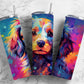 Colorful Dog  20oz Sublimation Tumbler Designs, Cute Dog 9.2 x 8.3”  Tumbler Png, Digital Download