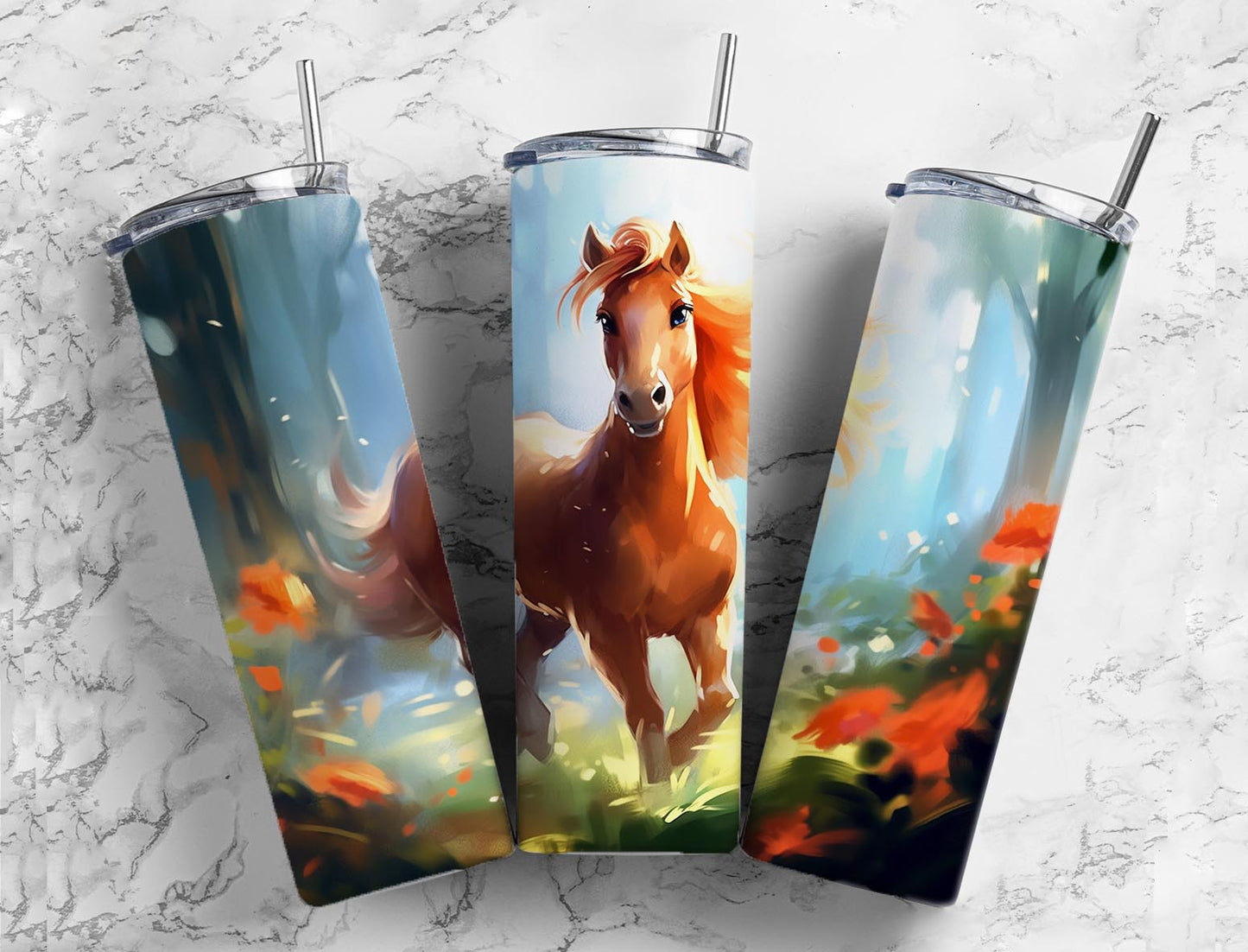 Running Horse 20oz Sublimation Tumbler Designs, Watercolor Paint 9.2 x 8.3”  Tumbler Png, Digital Download