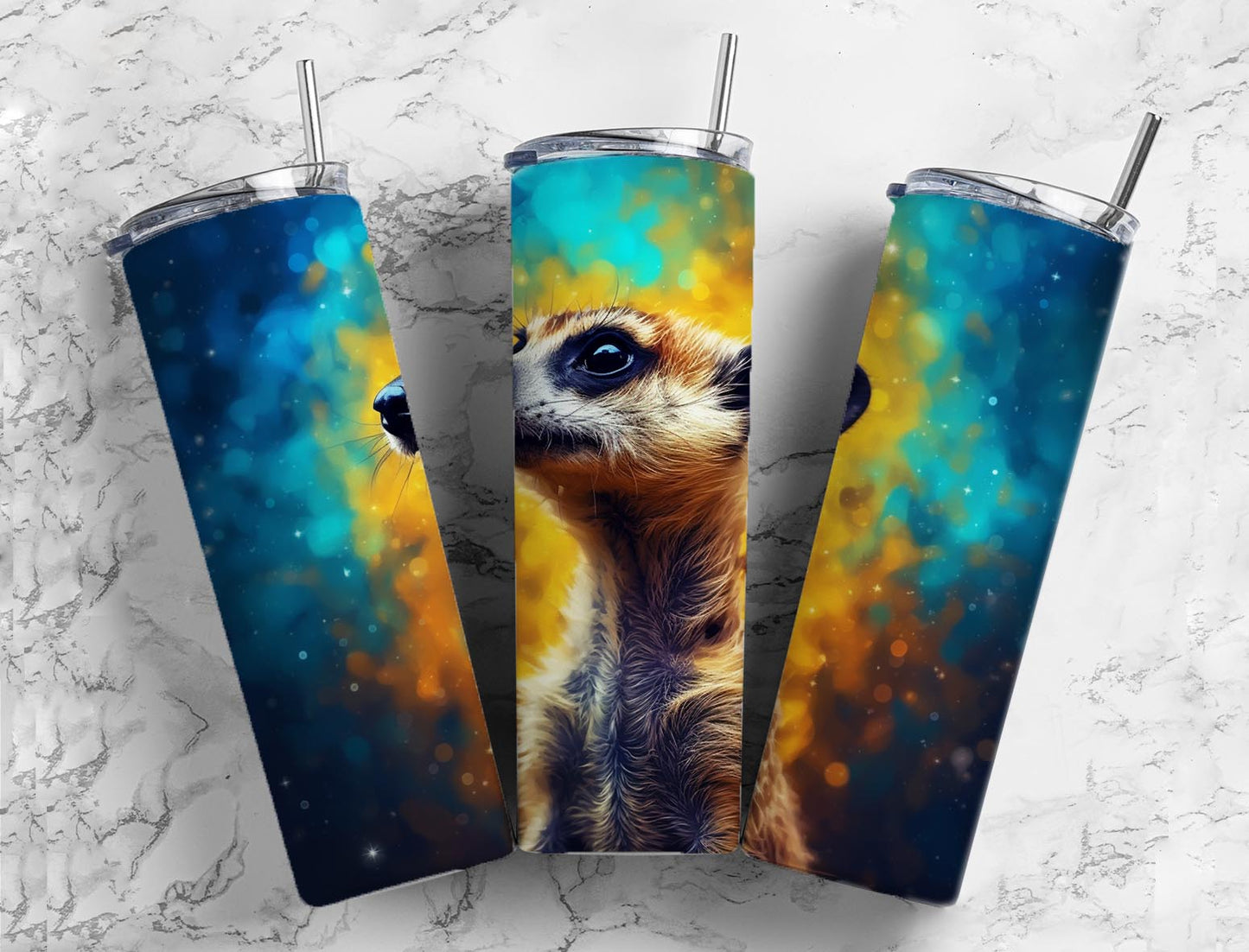 Splash Meerkat 20oz Sublimation Tumbler Designs, Watercolor Paint 9.2 x 8.3”  Tumbler Png, Digital Download