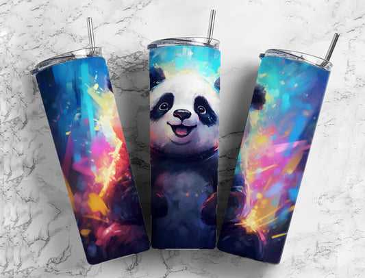 Watercolor Panda 20oz Sublimation Tumbler Designs, Painted Animals 9.2 x 8.3”  Tumbler Png, Digital Download