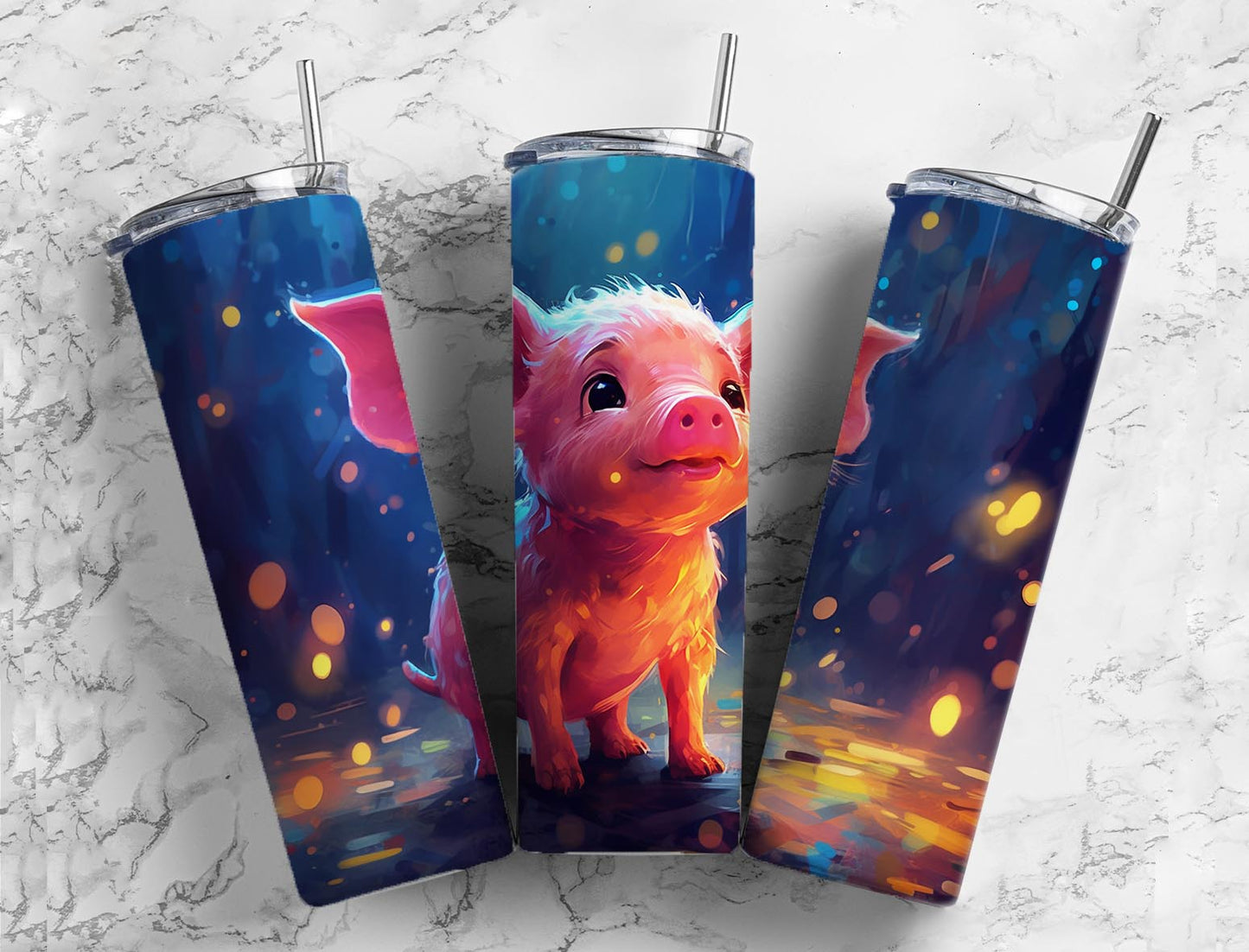 Watercolor Piglet 20oz Sublimation Tumbler Designs, Watercolor Paint 9.2 x 8.3”  Tumbler Png, Digital Download