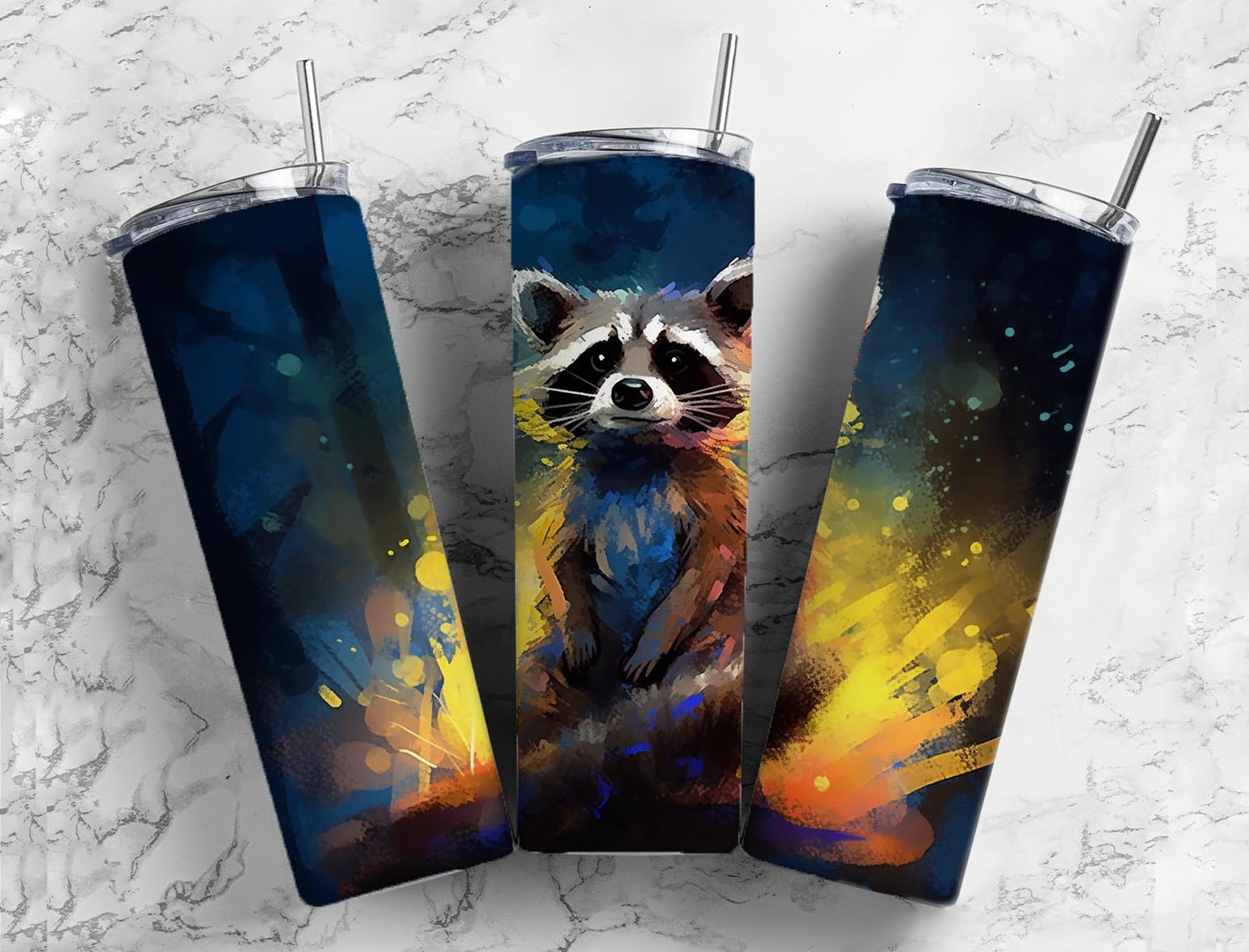 Splash Raccoon 20oz Sublimation Tumbler Designs, Watercolor Paint 9.2 x 8.3”  Tumbler Png, Digital Download