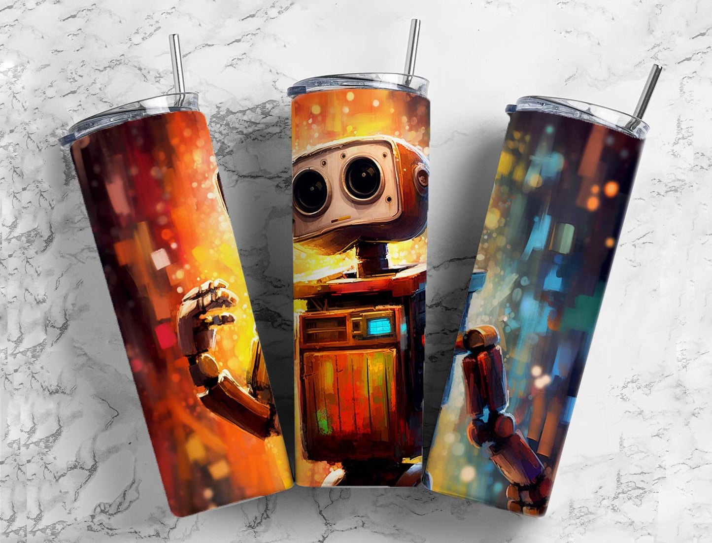 Splash Robot 20oz Sublimation Tumbler Designs, Watercolor Paint 9.2 x 8.3”  Tumbler Png, Digital Download