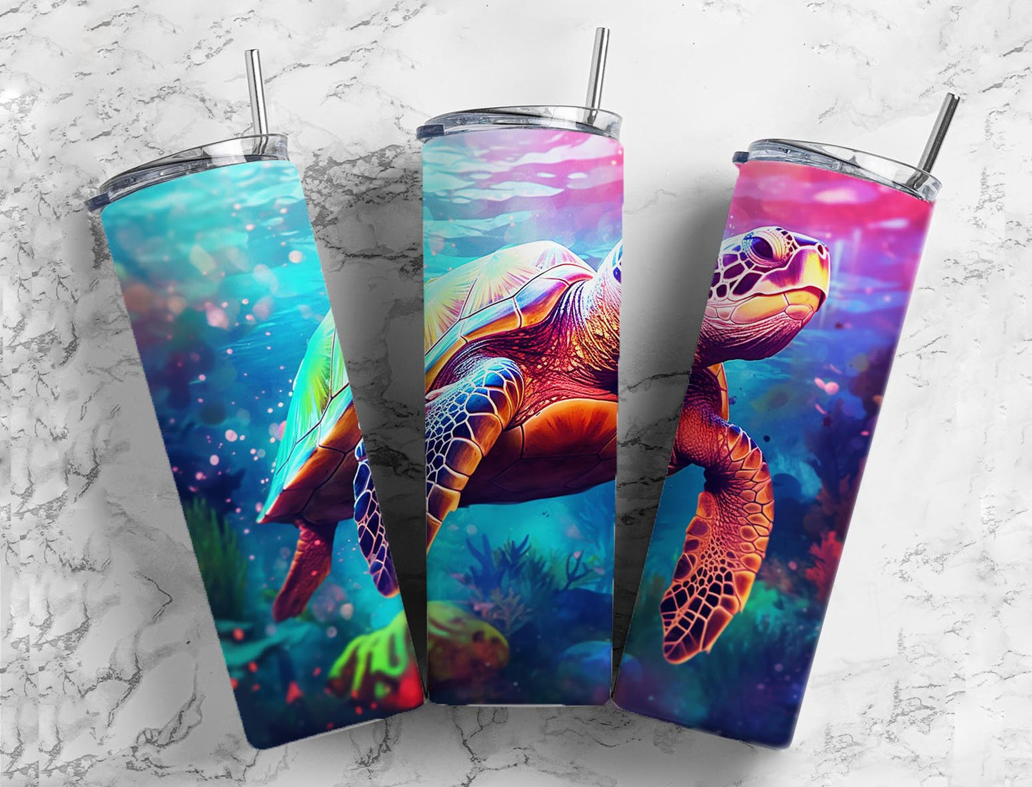 Under the Sea Tortoise 20oz Sublimation Tumbler Designs, Watercolor Paint 9.2 x 8.3”  Tumbler Png, Digital Download