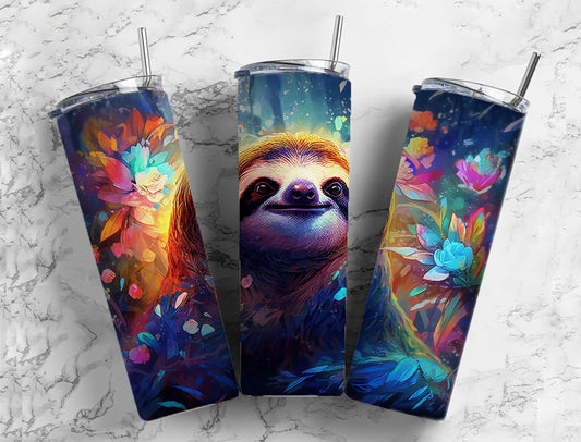 Sloths Head 20oz Sublimation Tumbler Designs, Watercolor Paint 9.2 x 8.3”  Tumbler Png, Digital Download