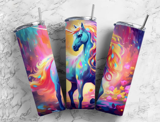 Watercolor Unicorn 20oz Sublimation Tumbler Designs, Painted Horse 9.2 x 8.3”  Tumbler Png, Digital Download