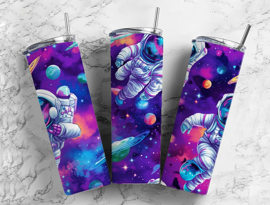 Space Astronaut 20oz Sublimation Tumbler Designs, Galactic Paint 9.2 x 8.3”  Tumbler Png, Digital Download