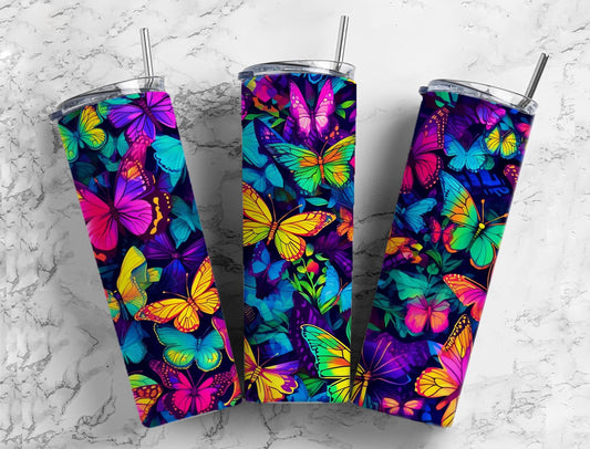 Water Color Butterflies 20oz Sublimation Tumbler Designs, Watercolor Paint 9.2 x 8.3”  Tumbler Png, Digital Download