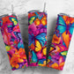 Colored Butterflies 20oz Sublimation Tumbler Designs, Artistic Paint 9.2 x 8.3”  Tumbler Png, Digital Download