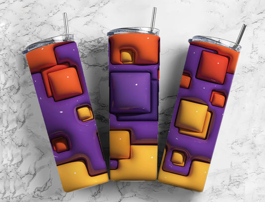 3D Inflated Puzzle Square 20oz Sublimation Tumbler Designs, Puzzle 9.2 x 8.3”  Tumbler Png, Digital Download