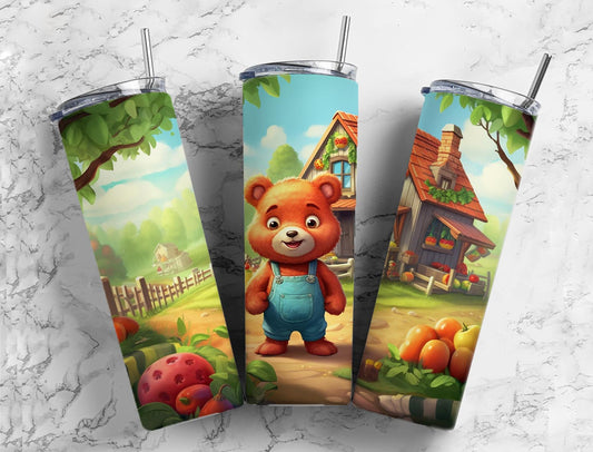 Baby Bear 20oz Sublimation Tumbler Designs, Farm Baby Bear 9.2 x 8.3”  Tumbler Png, Digital Download