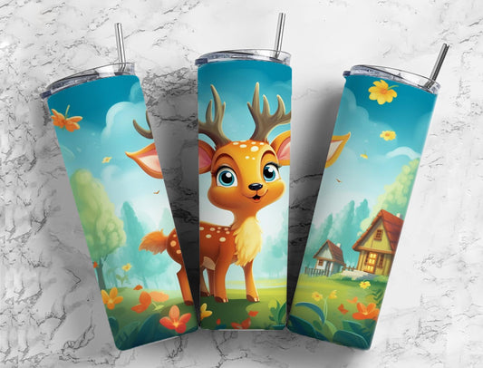 Baby Moose Deer 20oz Sublimation Tumbler Designs, Farm Animals 9.2 x 8.3”  Tumbler Png, Digital Download