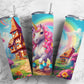 Pink Unicorn 20oz Sublimation Tumbler Designs, Rainbow Paint 9.2 x 8.3”  Tumbler Png, Digital Download