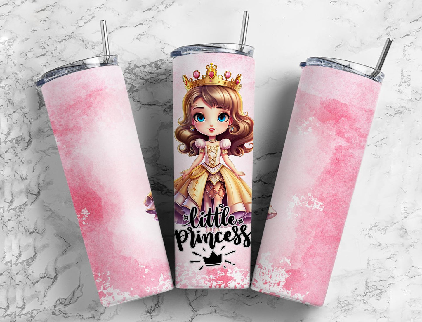 Cute Little Princess 20oz Sublimation Tumbler Designs, Royal Crown Princess 9.2 x 8.3”  Tumbler Png, Digital Download