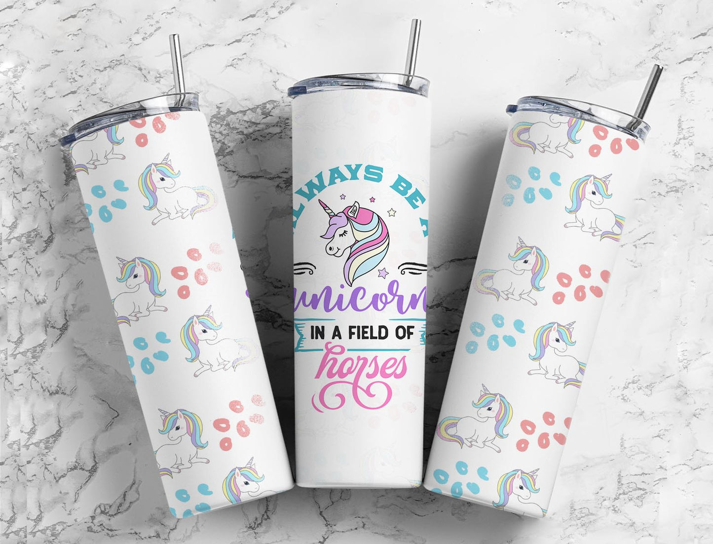 Always Be A Unicorn 20oz Sublimation Tumbler Designs, Rainbow Unicorn 9.2 x 8.3”  Tumbler Png, Digital Download