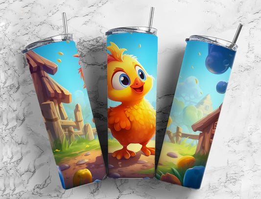 Cute Little Chick 20oz Sublimation Tumbler Designs, Farm Animals 9.2 x 8.3”  Tumbler Png, Digital Download