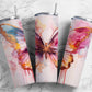 Pink Painted Butterfly 20oz Sublimation Tumbler Designs, Pink Butterfly 9.2 x 8.3”  Tumbler Png, Digital Download