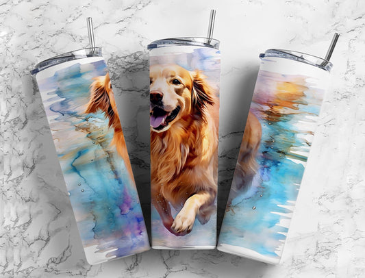 Splash Dog 20oz Sublimation Tumbler Designs, Cute Dog 9.2 x 8.3”  Tumbler Png, Digital Download