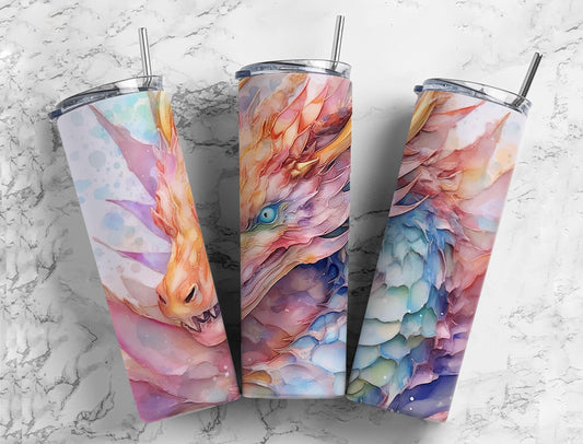 3D Dragon 20oz Sublimation Tumbler Designs, Dragon Splash 9.2 x 8.3”  Tumbler Png, Digital Download