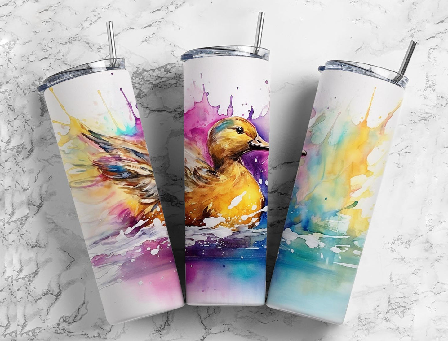 Water Splash Duck 20oz Sublimation Tumbler Designs, Duch Splash 9.2 x 8.3”  Tumbler Png, Digital Download