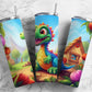 Cute Dinosaur 20oz Sublimation Tumbler Designs, Pumpkin Dinosaur 9.2 x 8.3”  Tumbler Png, Digital Download