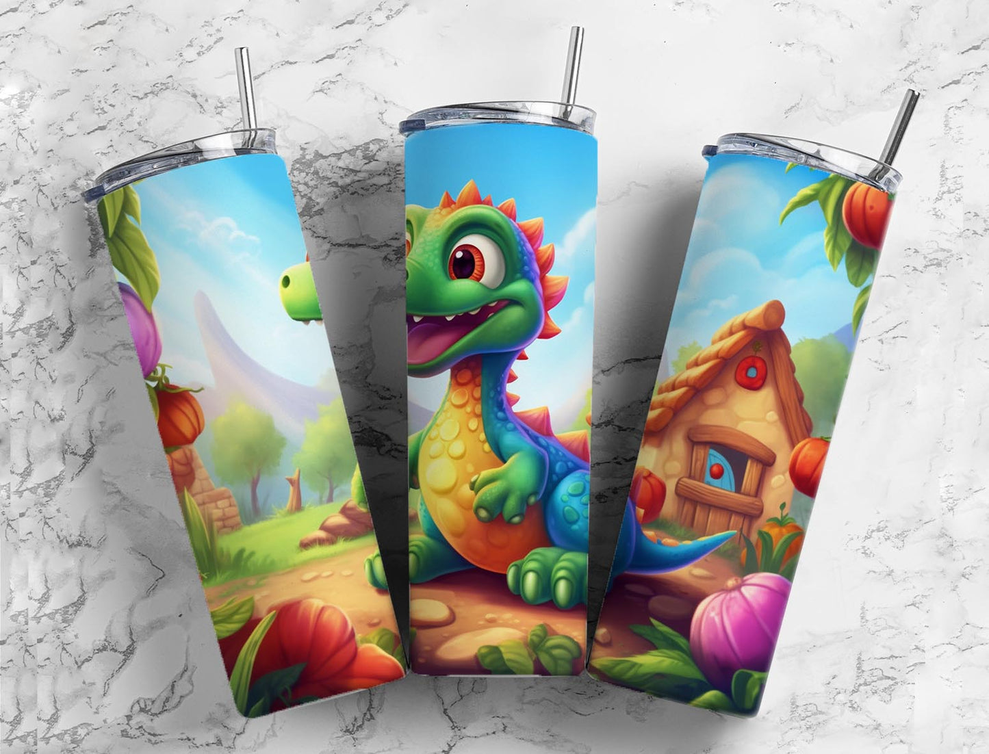 Cute Dinosaur 20oz Sublimation Tumbler Designs, Pumpkin Dinosaur 9.2 x 8.3”  Tumbler Png, Digital Download