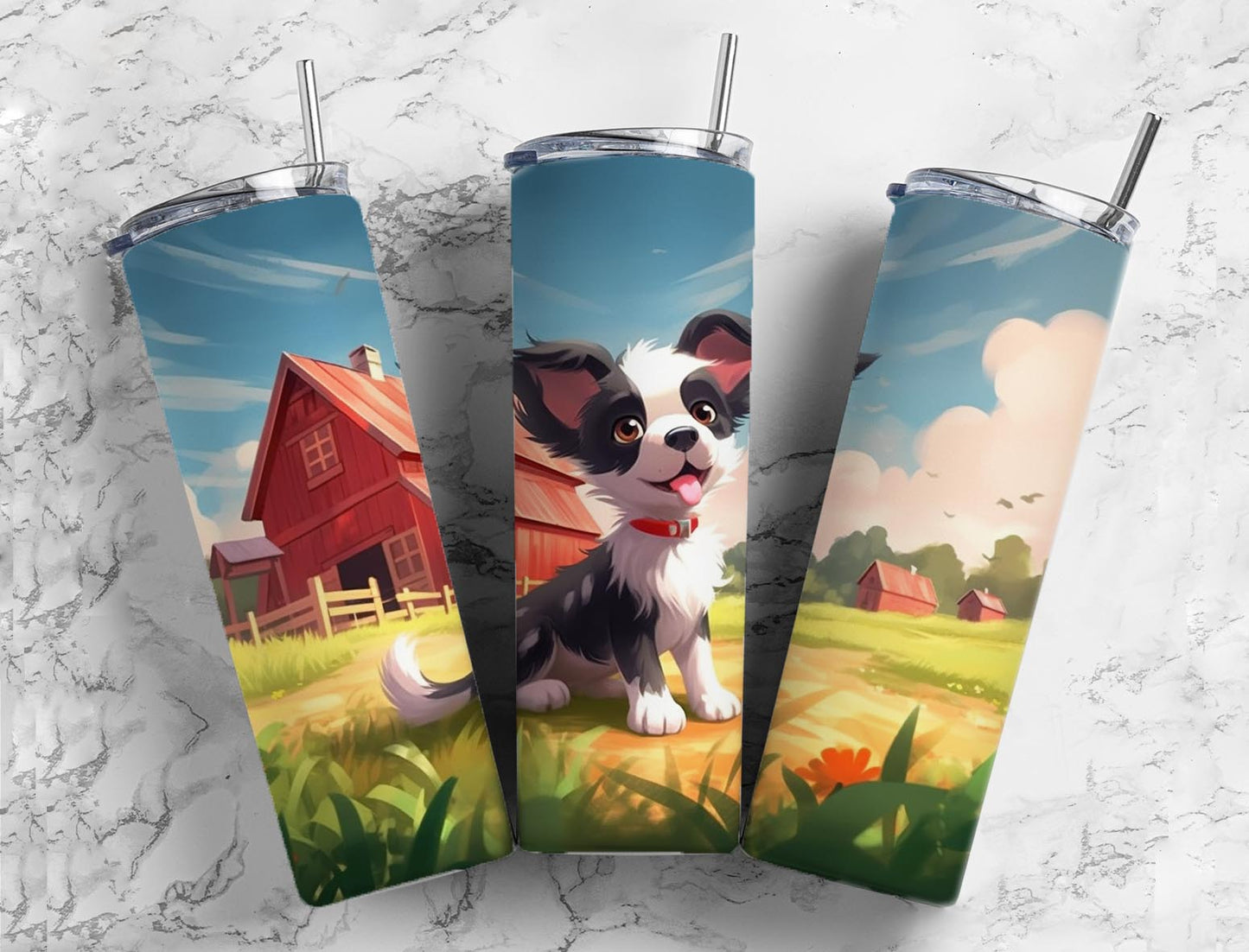 Cute Puppy 20oz Sublimation Tumbler Designs, 3D Puppy 9.2 x 8.3”  Tumbler Png, Digital Download