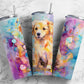 Purple Painted Dog 20oz Sublimation Tumbler Designs, Purple Splash Dog 9.2 x 8.3”  Tumbler Png, Digital Download