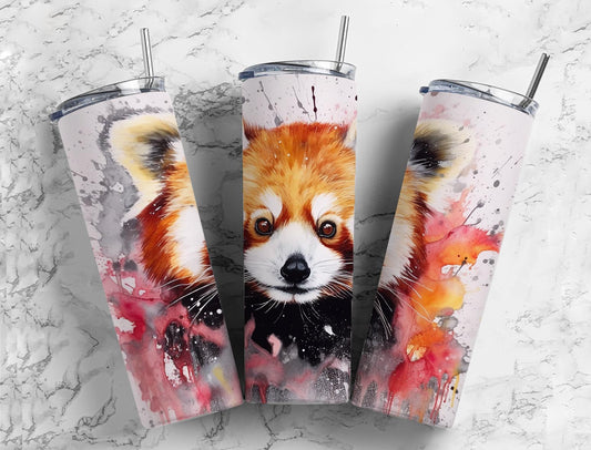 Red Splash Raccoon 20oz Sublimation Tumbler Designs, Red Raccoon 9.2 x 8.3”  Tumbler Png, Digital Download