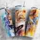 Colorful Painted Wolf 20oz Sublimation Tumbler Designs, Wolf Splash 9.2 x 8.3”  Tumbler Png, Digital Download