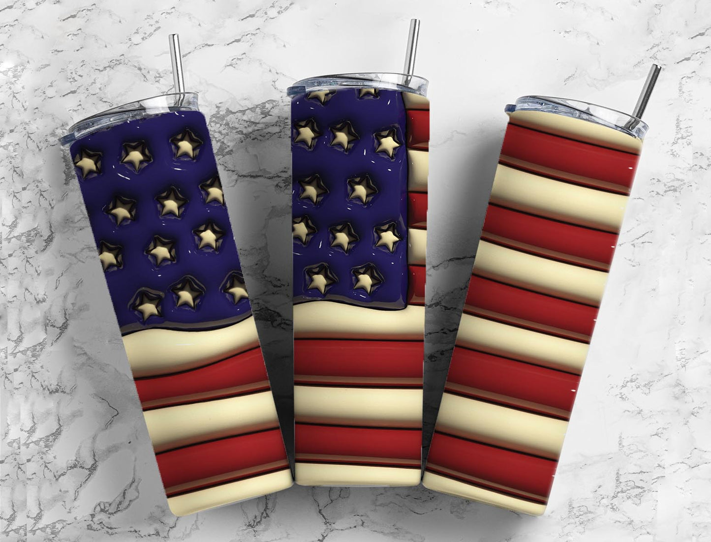 USA Flag America 20oz Sublimation Tumbler Designs, 3D Inflated puff 9.2 x 8.3 Tumbler Png, Digital Download