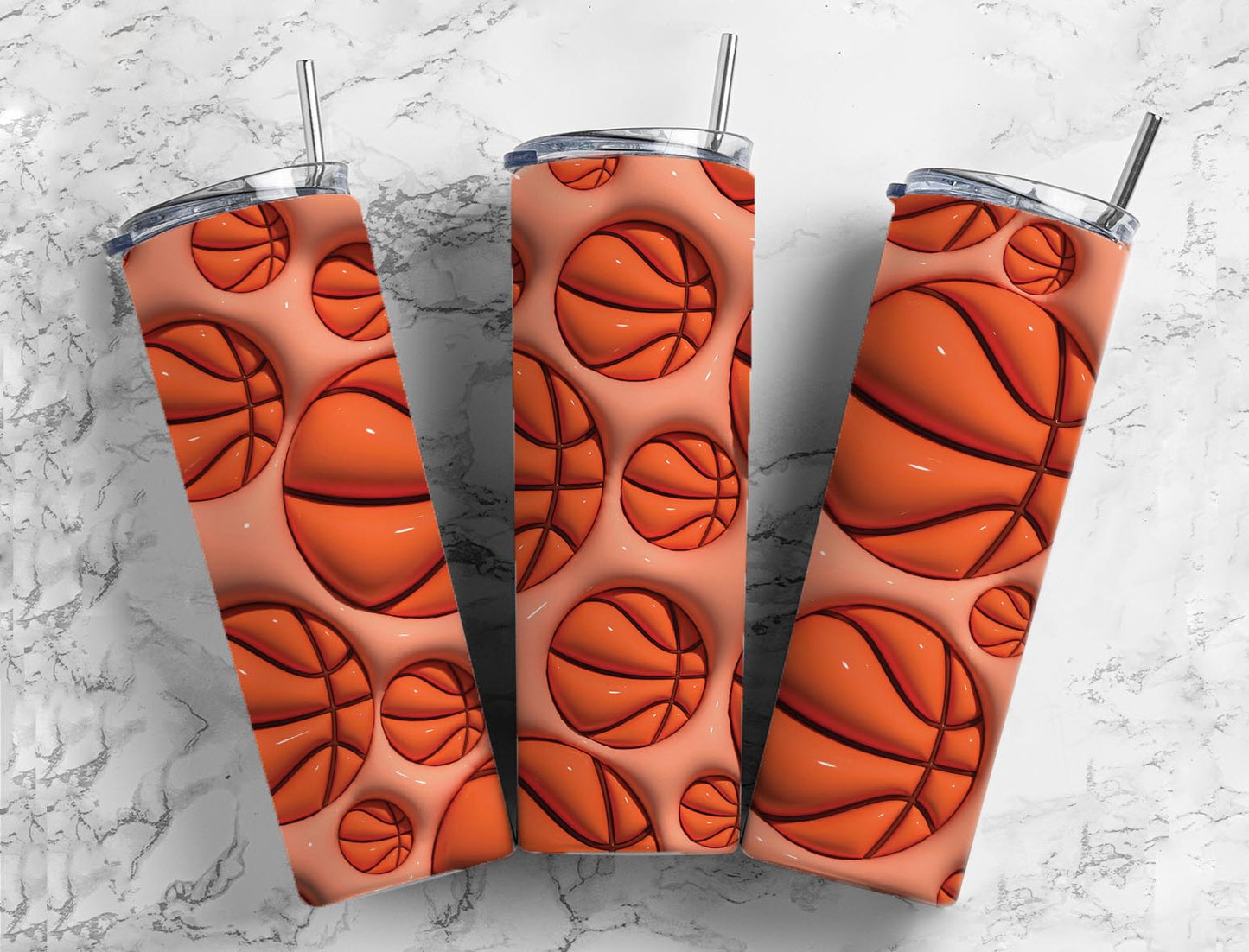 Basketball Sports 20oz Sublimation Tumbler Designs, 3D Inflated puff 9.2 x 8.3 Tumbler Png, Digital Download