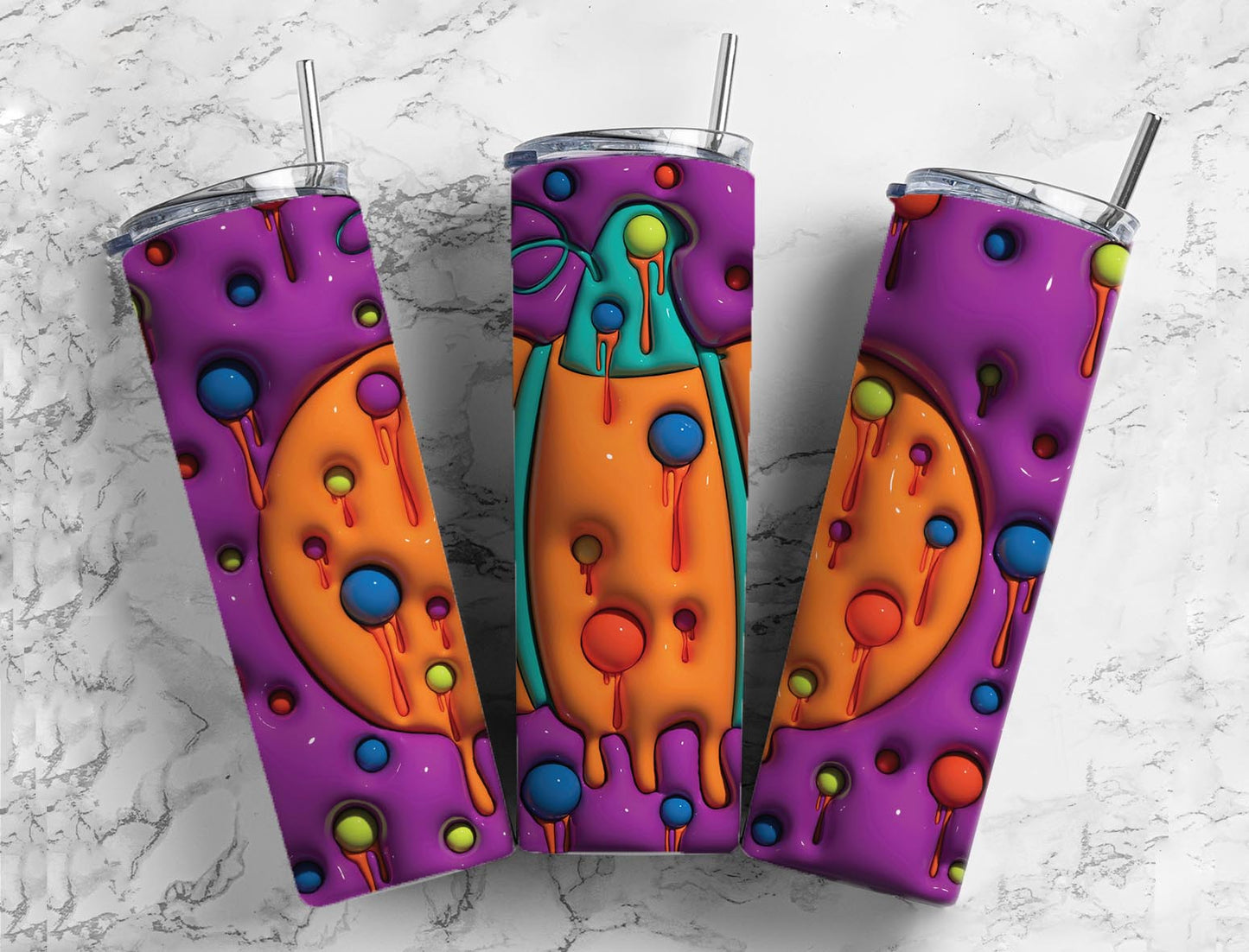 Purple Pumpkin 20oz Sublimation Tumbler Designs, 3D Inflated 9.2 x 8.3”  Tumbler Png, Digital Download