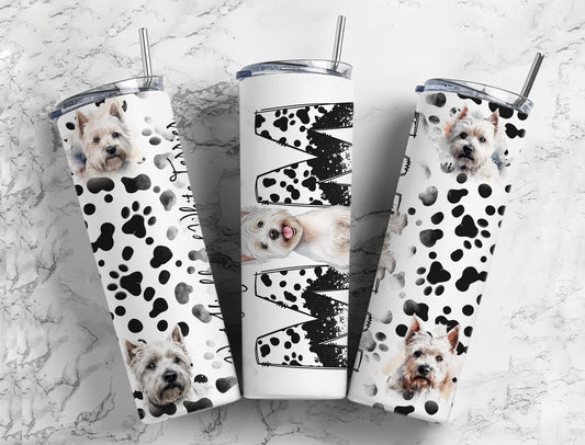 West Highland White Terrier 20oz Sublimation Tumbler Designs, Dog Mom 9.2 x 8.3”  Tumbler Png, Digital Download