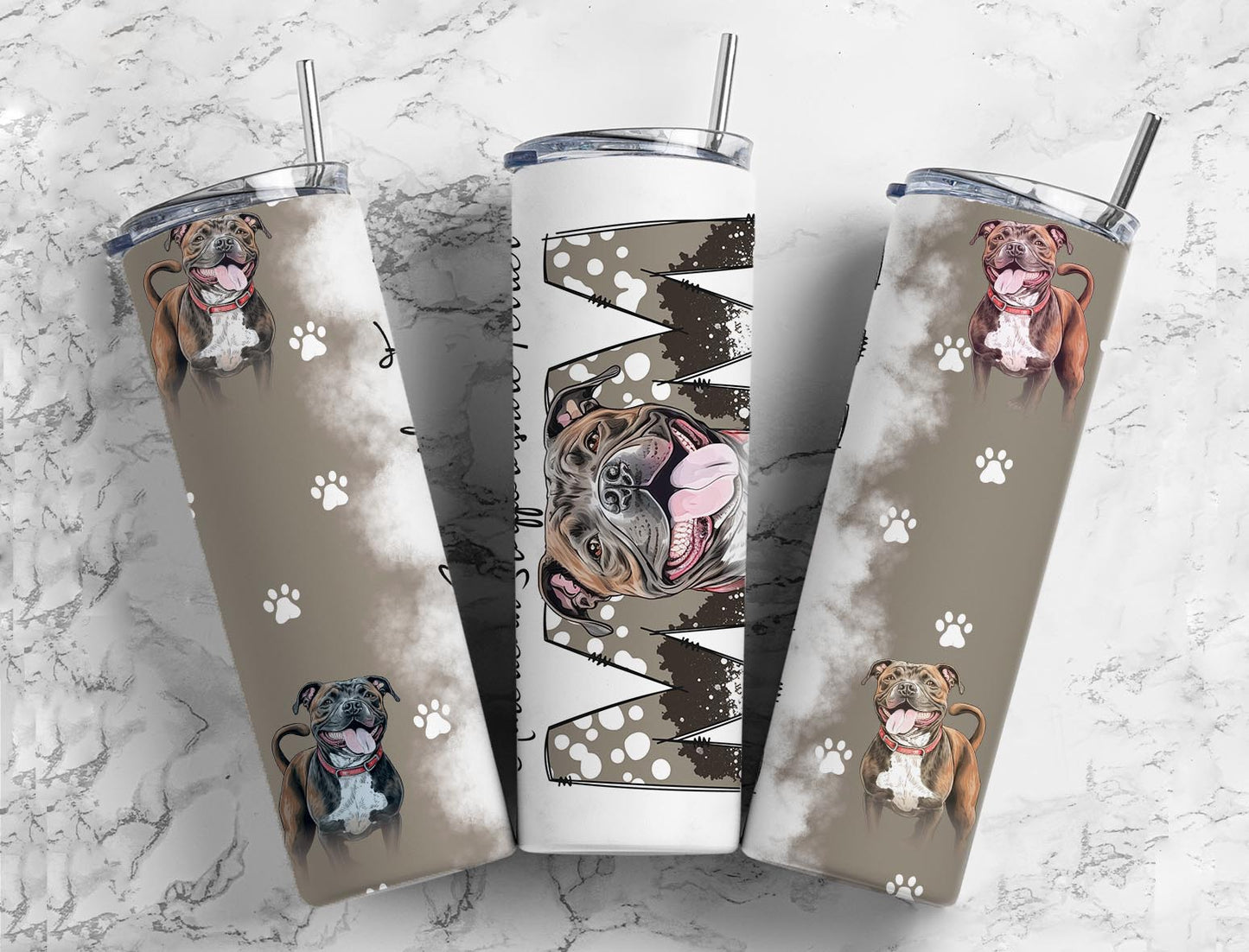 Staffordshire Bull Terrier 20oz Sublimation Tumbler Designs, Dog Mom 9.2 x 8.3”  Tumbler Png, Digital Download