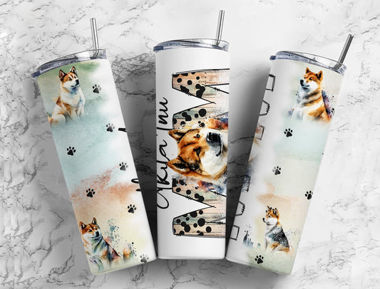 Akita Inu 20oz Sublimation Tumbler Designs, Dog Mom 9.2 x 8.3”  Tumbler Png, Digital Download