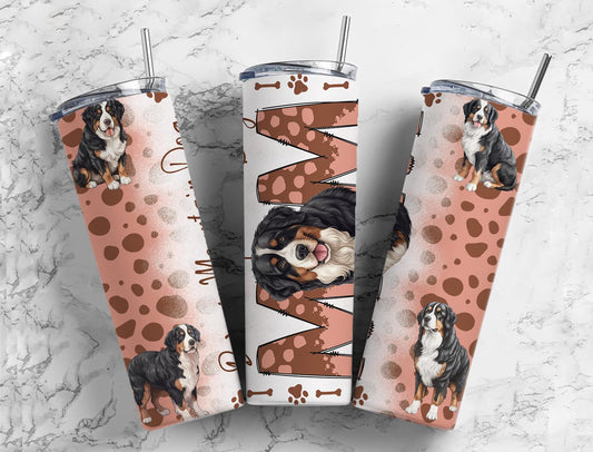 Bernese Mountain Dog 20oz Sublimation Tumbler Designs, Dog Mom 9.2 x 8.3”  Tumbler Png, Digital Download