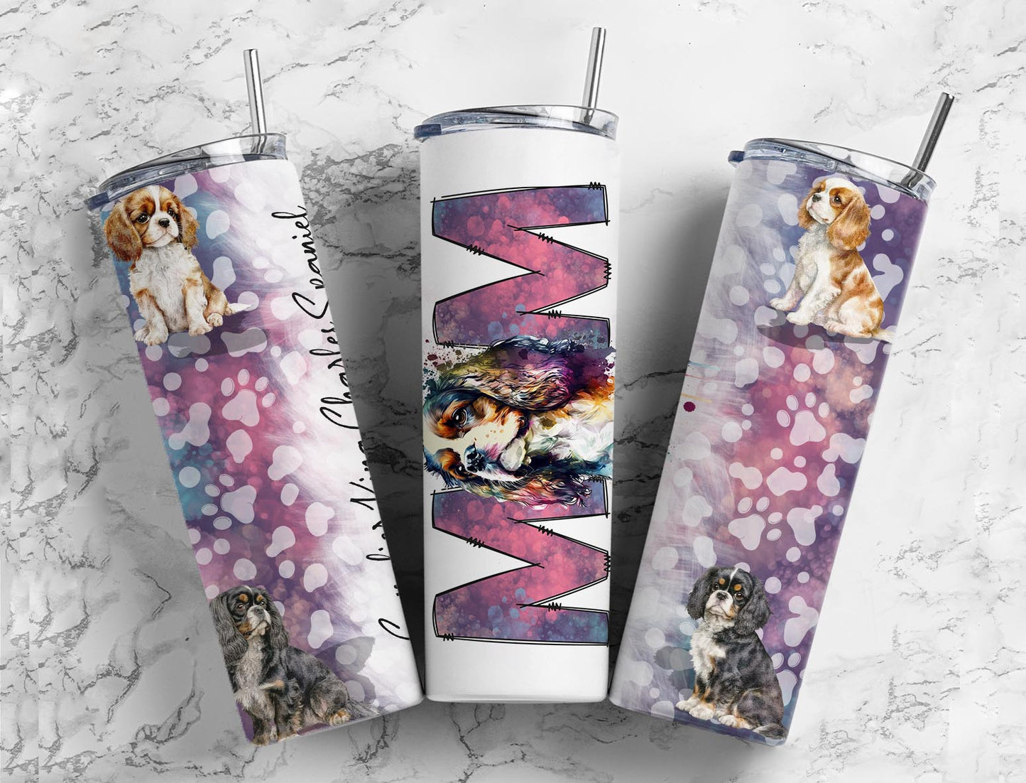 Cavalier King Charles Spaniel 20oz Sublimation Tumbler Designs, Dog Mom 9.2 x 8.3”  Tumbler Png, Digital Download