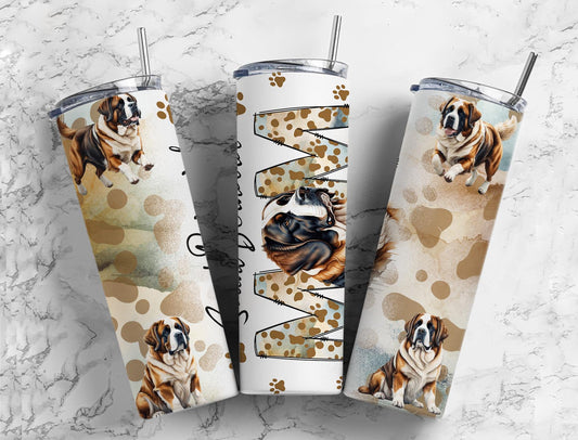 Saint Bernard 20oz Sublimation Tumbler Designs, Dog Mom 9.2 x 8.3”  Tumbler Png, Digital Download